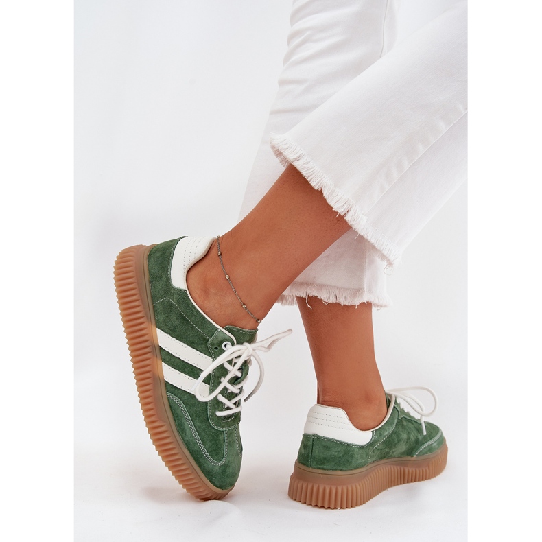 Boto Zapatillas de ante mujeres en la plataforma Verde Venera