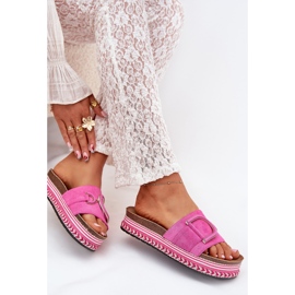 Boto Zapatillas para mujeres en la plataforma con un adorno de fucsia daphira rosa