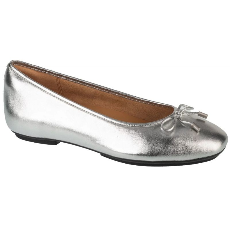 Ballerinas femeninas Fitflop Delicato Bow Soft Ballerina IH2-011 Metallic con un arco plata