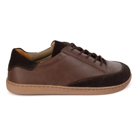 Olivier Zapatos de hombre descalzo de polaco Reno de cuero marrón