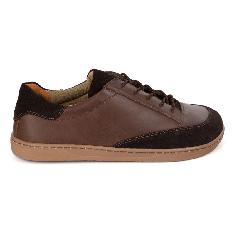 Olivier Zapatos de hombre descalzo de polaco Reno de cuero marrón