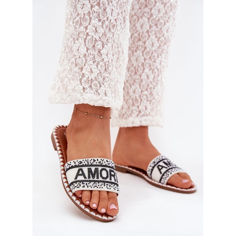 Boto Chanclas de mujer plana con decoración de Avelina Avelina blanco Boto Chanclas de mujer plana con decoración de Avelina Avelina blanco