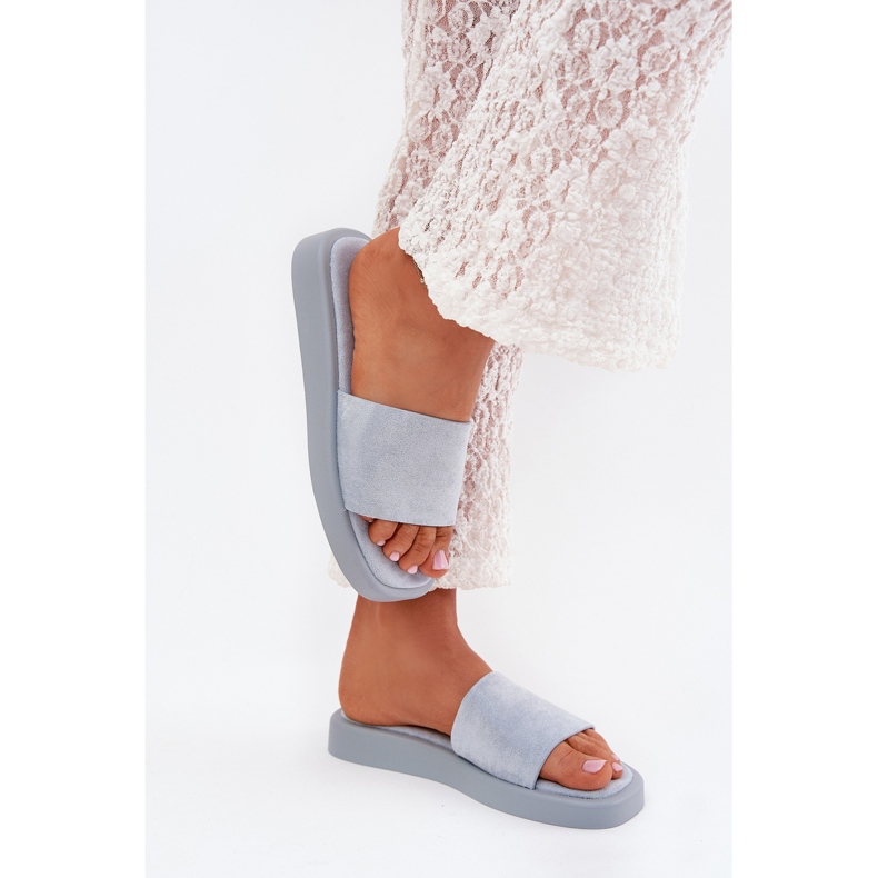 Boto Zapatillas para mujeres en la plataforma con Eco Leede Light Blue Jorina azul