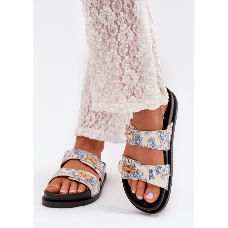 Boto Chanclas de mujeres patrouched en la plataforma azul Sorina