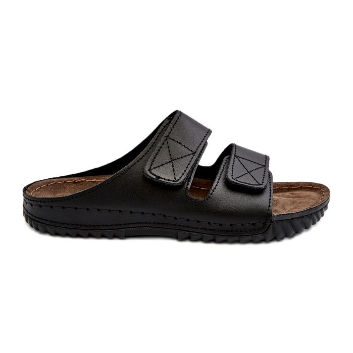 Flips para hombres cómodos con velcro rayas inblu fm00001u negro