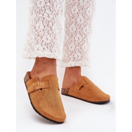 Boto Zapatillas para mujeres y una plataforma de corcho con camello klarae hebilla marrón