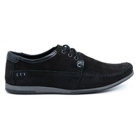 KOMODO Zapatos de mocasín de cuero para hombres 875 Nubuk negro KOMODO Zapatos de mocasín de cuero para hombres 875 Nubuk negro