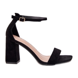 Boto Sandalias de mujeres en el Eco Suede Post Black Elirae negro