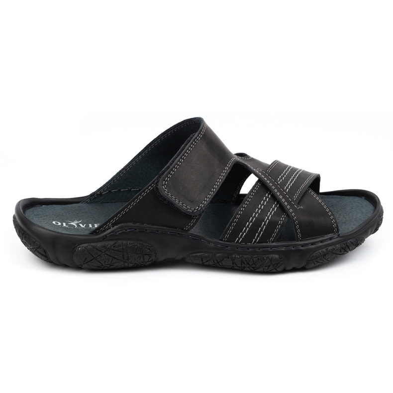 Olivier Zapatillas de cuero para hombres 680mA Negro