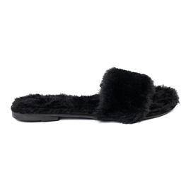 Seastar Chanclas negras con pelaje suave negro