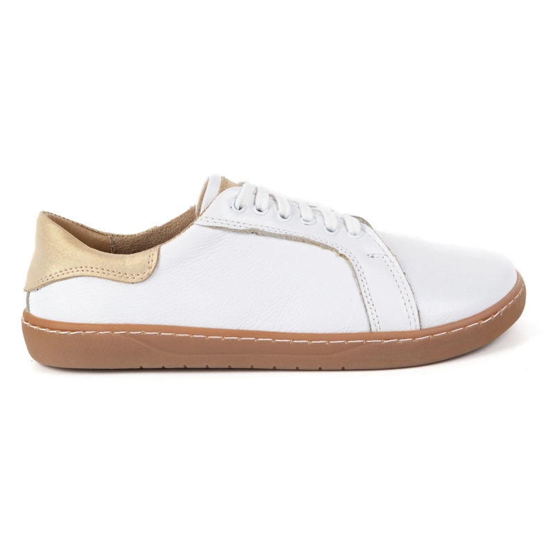 Olivier Zapatillas de cuero de cuero para mujeres blancas Aura descalzo | Zapatos minimalistas clásicos, cero caída blanco