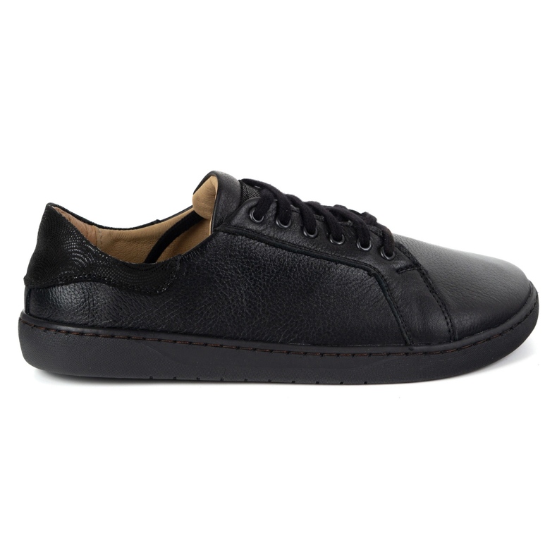 Olivier Aura: zapatillas de deporte de cuero para mujeres negras descalzos | Zapatos universales con una suela plana
