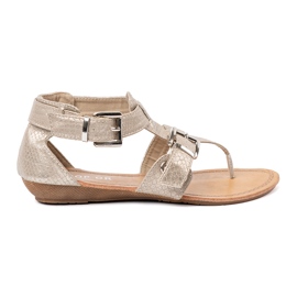 Shelvt Sandalias beige ligeras con motivo de serpiente