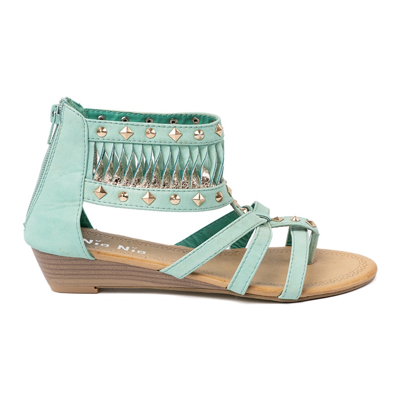 Shelvt Sandalias turquesas con pernos boho