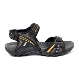 Shelvt Sandalias de trekking negras con acentos amarillos