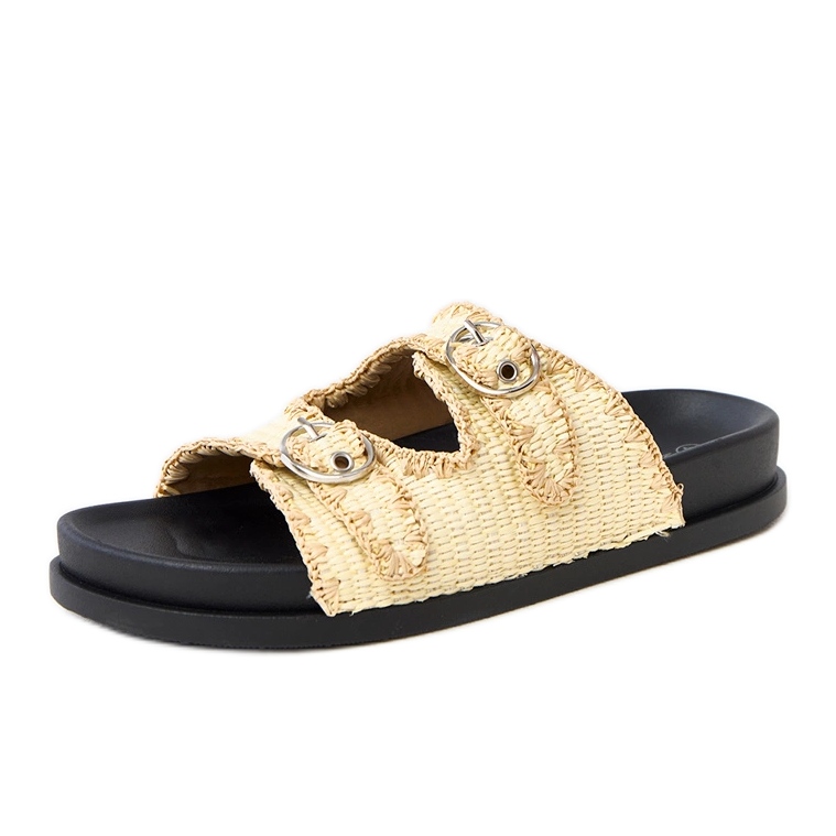 Aletas trenzadas beige con sameli hebilla Aletas trenzadas beige con sameli hebilla