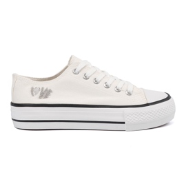 Shelvt Zapatillas blancas con la inscripción amor blanco