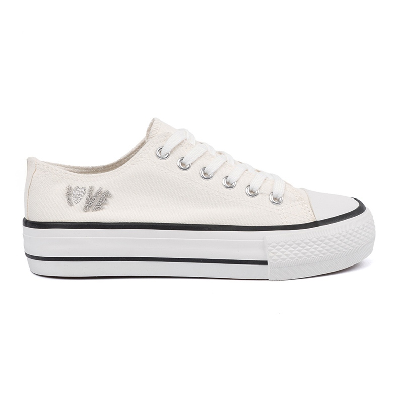 Shelvt Zapatillas blancas con la inscripción amor blanco Shelvt Zapatillas blancas con la inscripción amor blanco