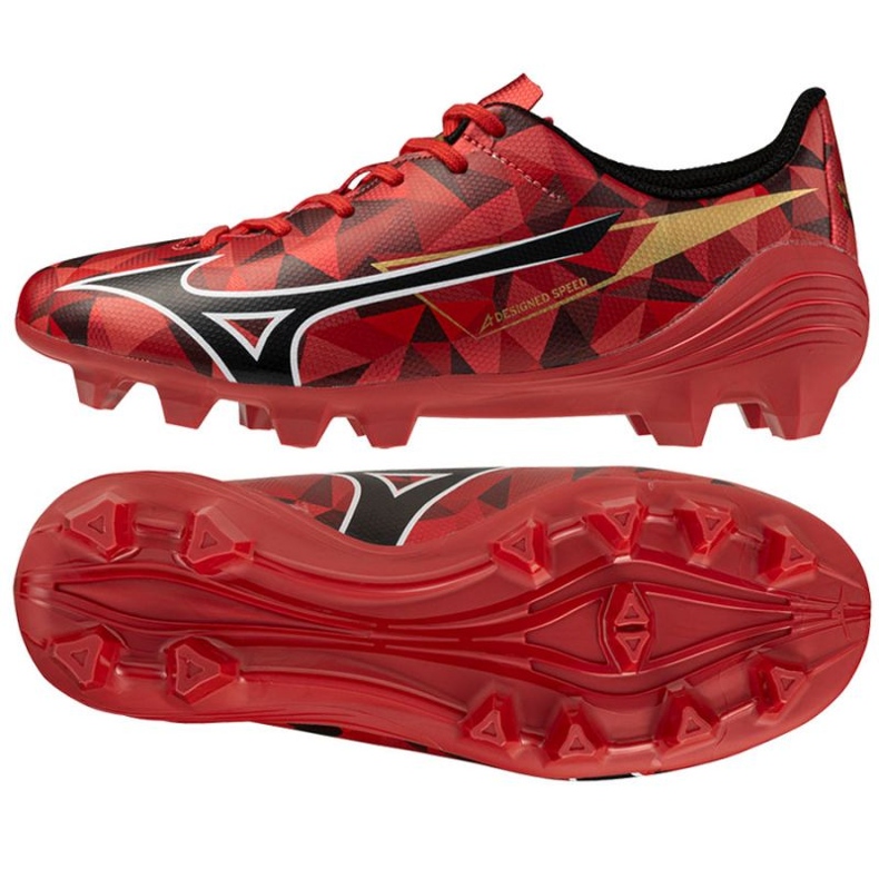 Mizuno Alfa II Select Jr FG P1GB256560 Zapatos rojo