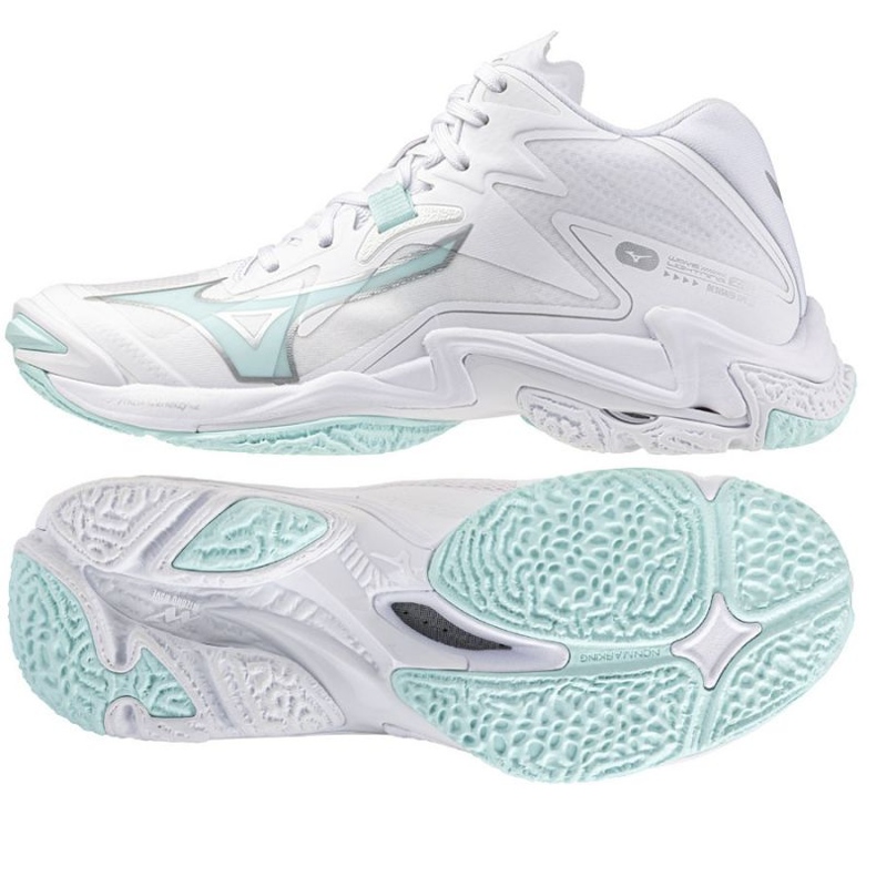 Mizuno Wave Lighting Z8 Mid Shoes en V1GC240545 blanco