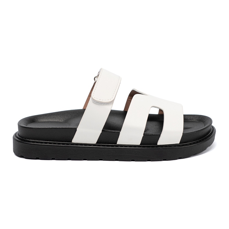 Shelvt Cómodas chanclas blancas en la plataforma blanco
