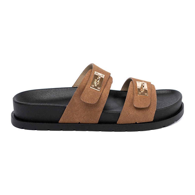 Shelvt Chanclas de mujer Jansnobrowe con inserciones doradas