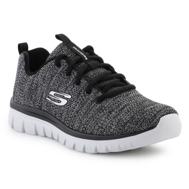 Zapatos skechers elegante fortuna retorcida m 12614-bkw negro