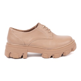 Shelvt Zapatos beige atados en la plataforma Shelvt Zapatos beige atados en la plataforma