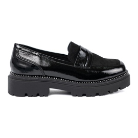 Goodin Mocasines barnizados con pernos negro