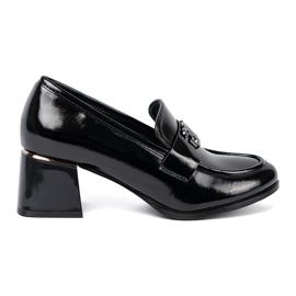 Goodin Zapatos barnizados con decoración plateada negro
