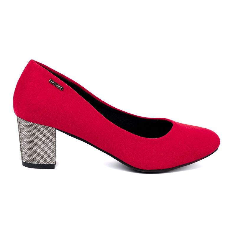 Goodin Bombas de mujer roja en un poste de plata rojo