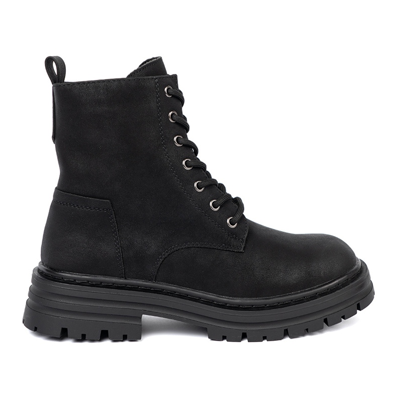 Zapatos de mujeres negras con cordones y rodadura Sergio Leone negro