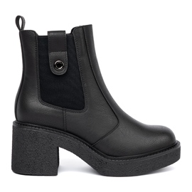 Elegantes botas negras con un inserto flexible de Sergio Leone negro