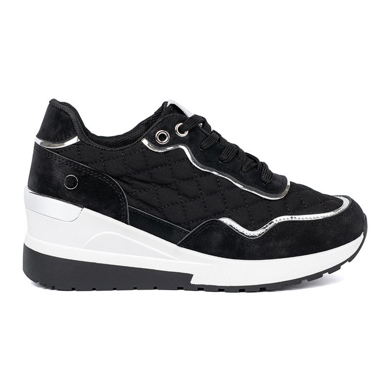Shelvt Zapatillas cuña mujer negras negro