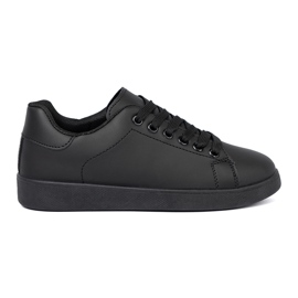 Shelvt Zapatillas negras con un acabado mate y un cordón negro