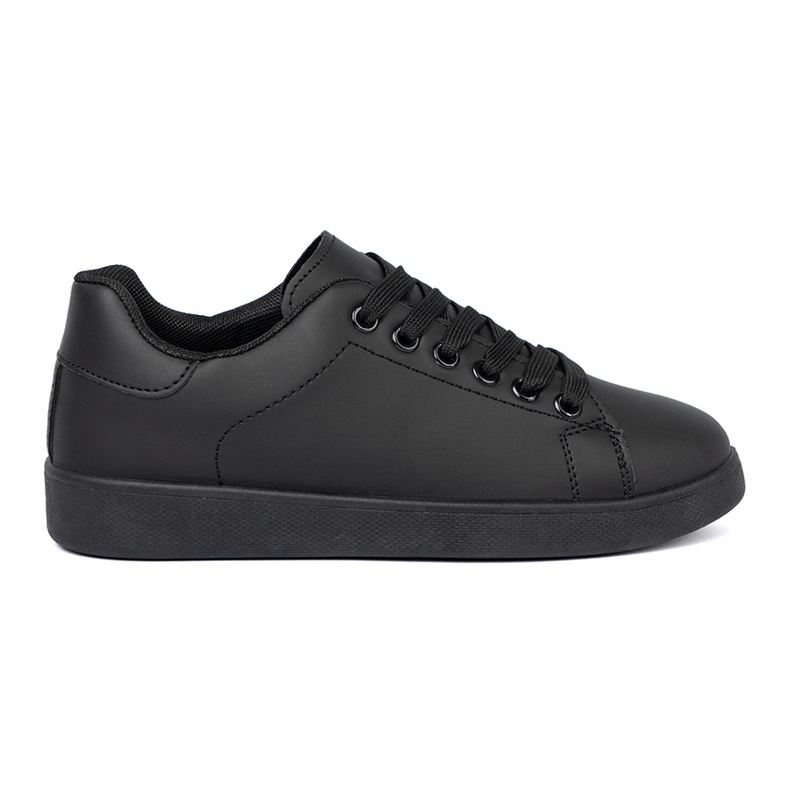 Shelvt Zapatillas negras con un acabado mate y un cordón negro