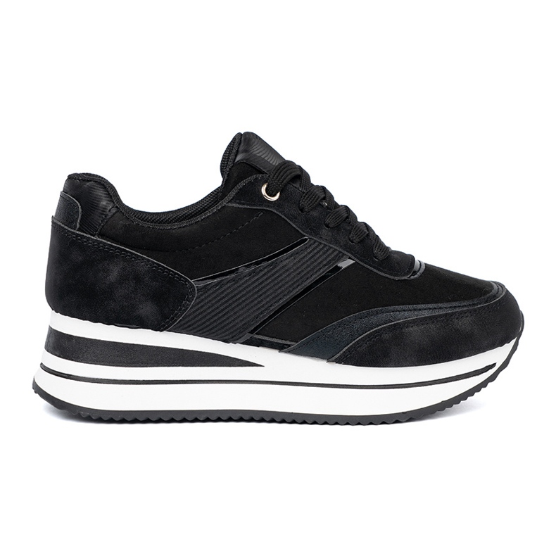 Shelvt Zapatillas negras modernas con inserciones brillantes negro