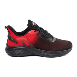 DK Zapatos deportivos para hombres livianos negros y rojos