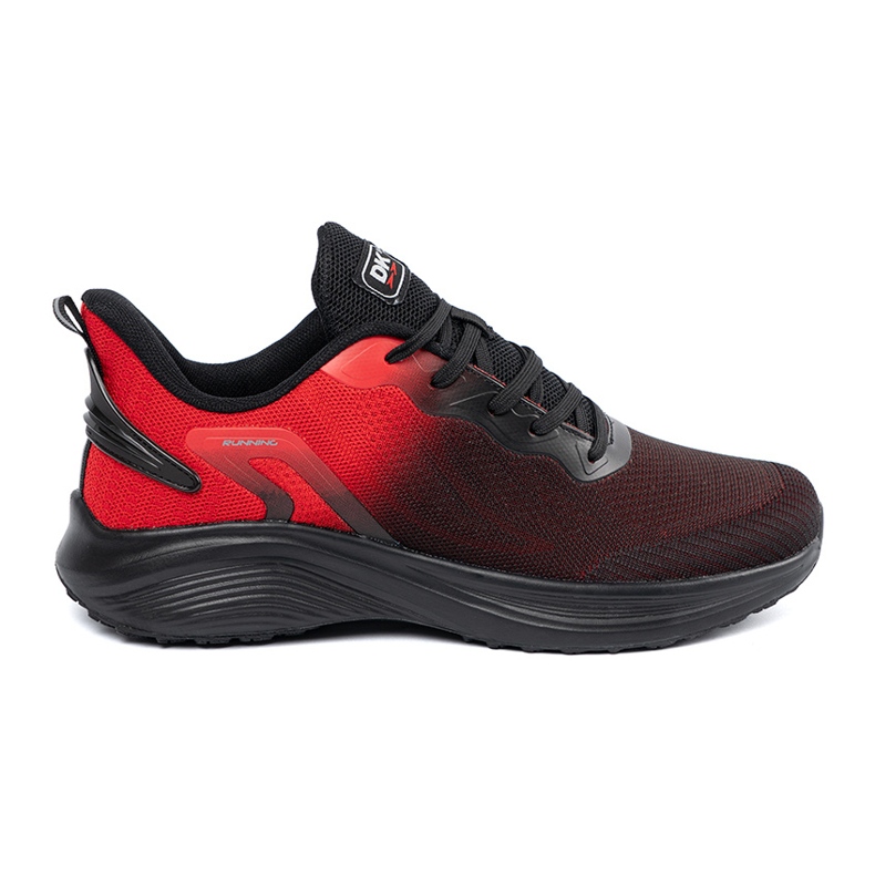 DK Zapatos deportivos para hombres livianos negros y rojos