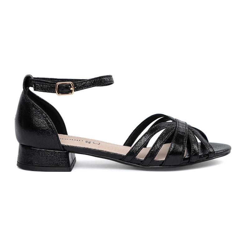 Goodin Elegantes sandalias negras de baja tacón negro Goodin Elegantes sandalias negras de baja tacón negro