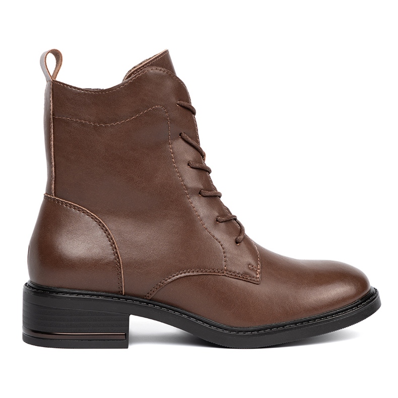 Botas de encaje marrón con un tacón bajo Sergio Leone