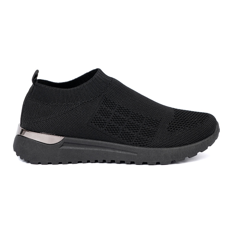Shelvt Zapatos deportivos negros slip-on con una parte superior de malla