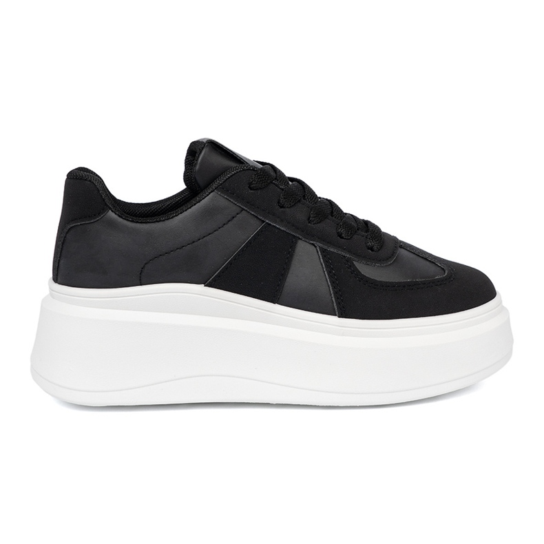 Shelvt Zapatillas negras clásicas en una suela gruesa negro