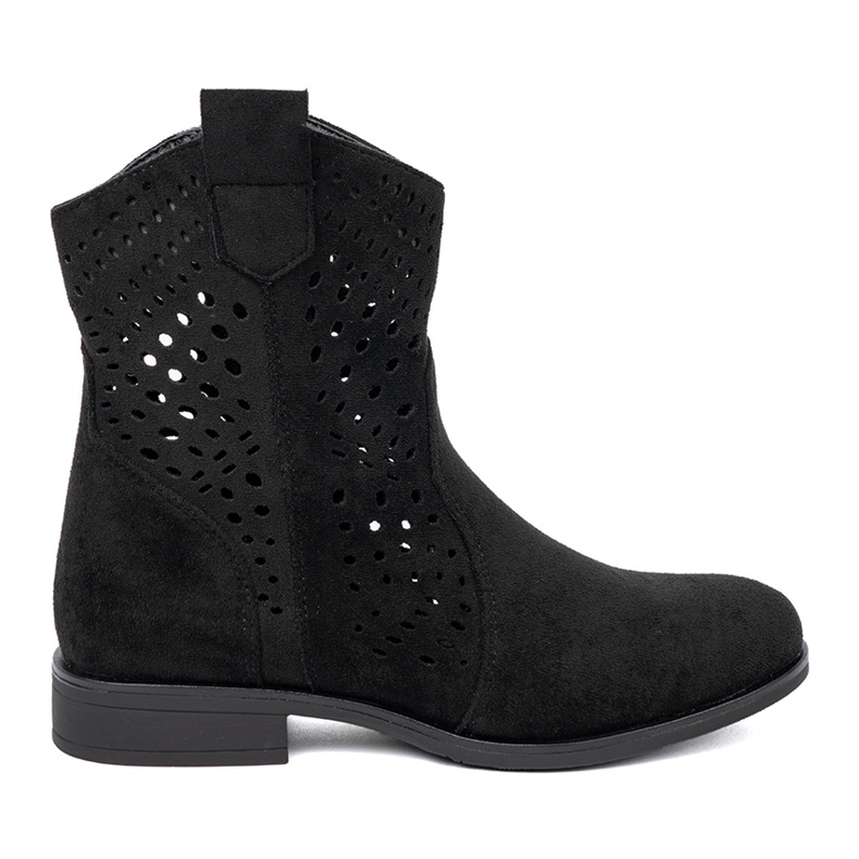 Seastar Botas negras de Openwork en estilo vaquero negro