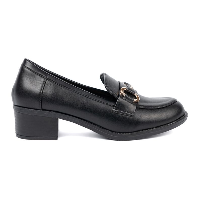 Shelvt Zapatos de mujeres negras con una elegante hebilla negro