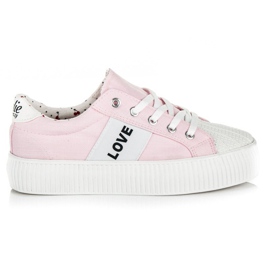 Kylie Zapatillas con plataforma Love &amp; Peace rosa