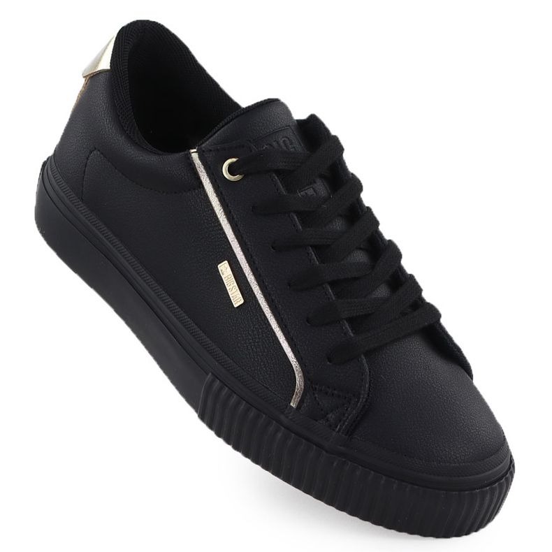 Zapatillas de deporte femeninas con Eco -Leather Black Big Star SS274025 negro Zapatillas de deporte femeninas con Eco -Leather Black Big Star SS274025 negro