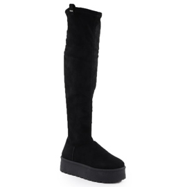 Botas para mujeres en la plataforma Black Big Star SS274264 Botas para mujeres en la plataforma Black Big Star SS274264