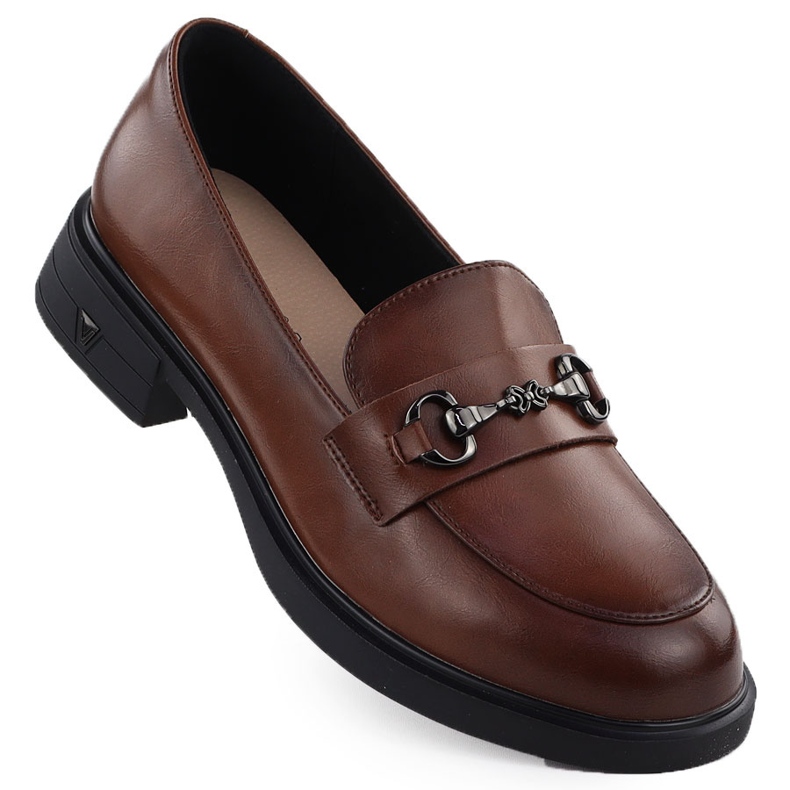 Zapatos de cuero para mujeres mocasines marrones Vinceza 39958 marrón