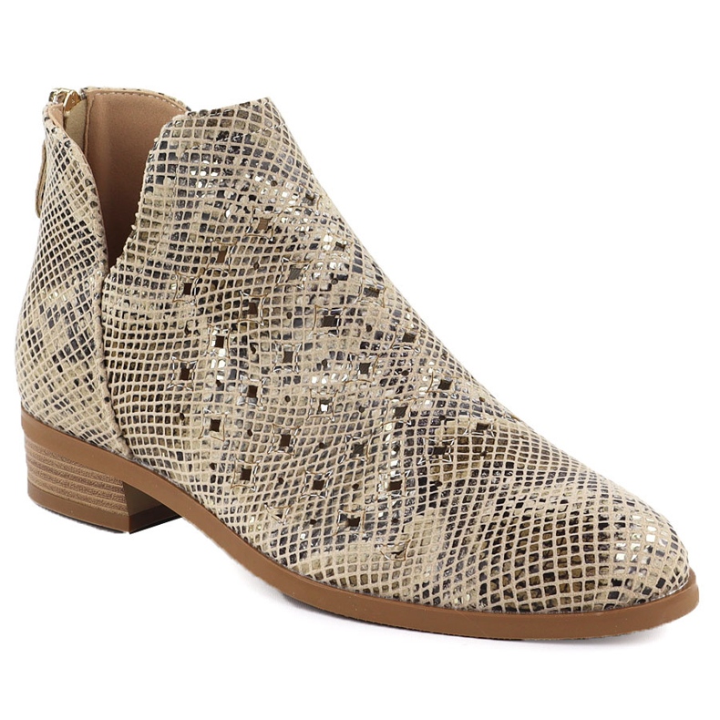 Botas de Openwork para mujeres, Beige Vinceza 58608